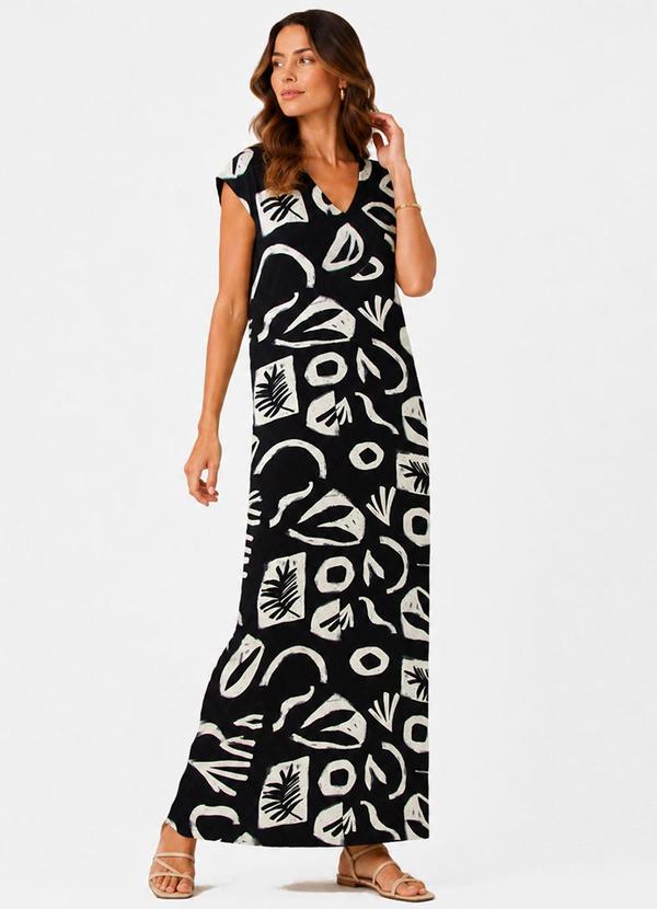 Vestido Feminino com Decote em V Preto
