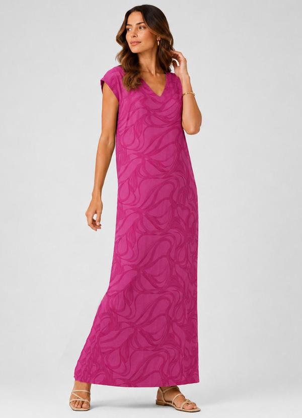 Vestido Feminino com Decote em V Rosa