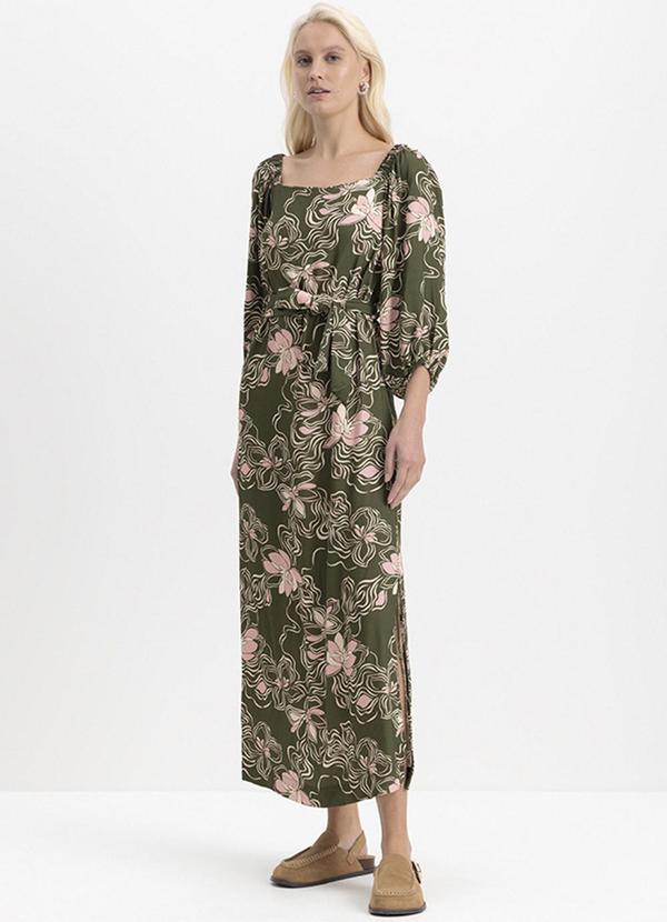 Vestido Feminino com Fenda Azul