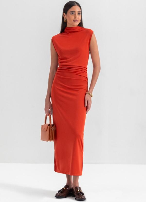 Vista 2 Vestido Feminino Laranja Essendi Essendi