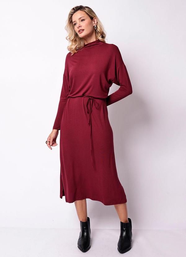 Vestido Feminino Longo Gola Alta Roxo