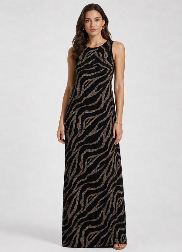 Vestido Feminino Longo Viscotorcion Preto