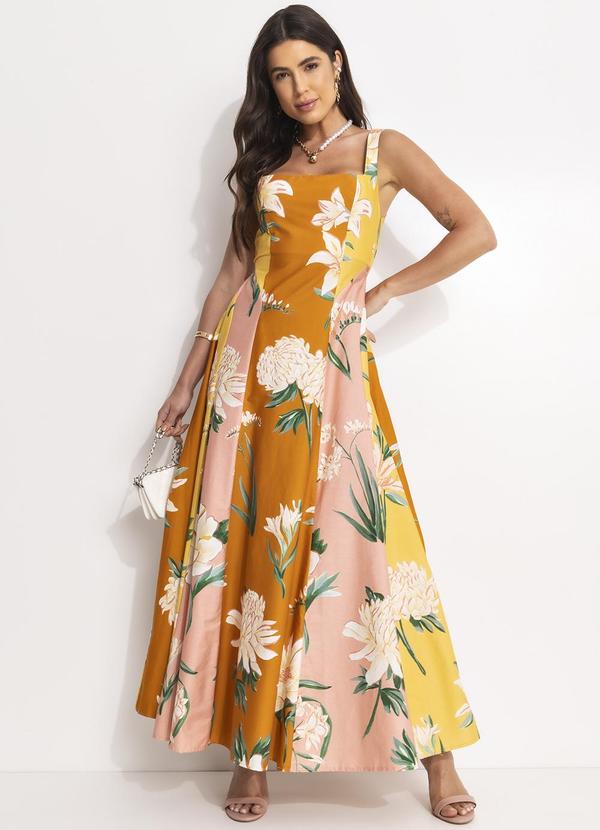 Vestido Floral Alice Amarelo