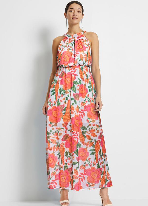 Vestido Floral Grande em Tule