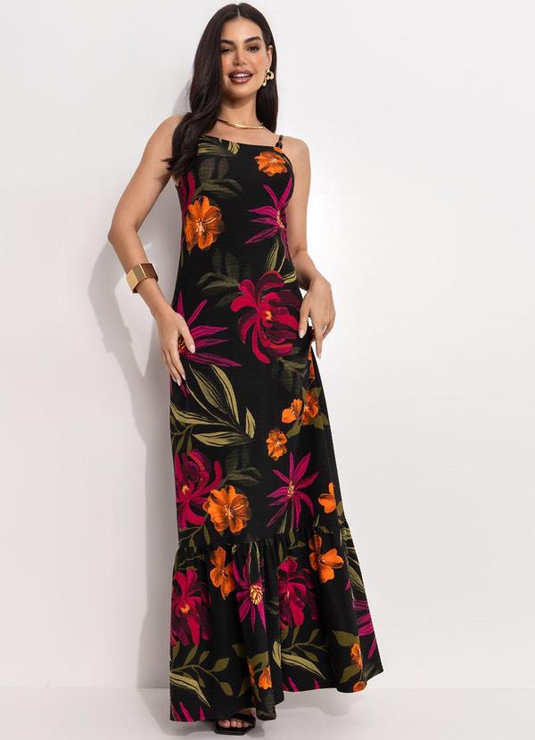 Vestido Floral Preto