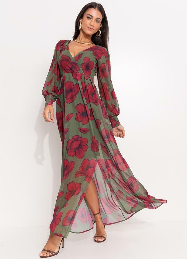 Vista 2 Vestido Floral Silvestre em Tule Quintess Quintess