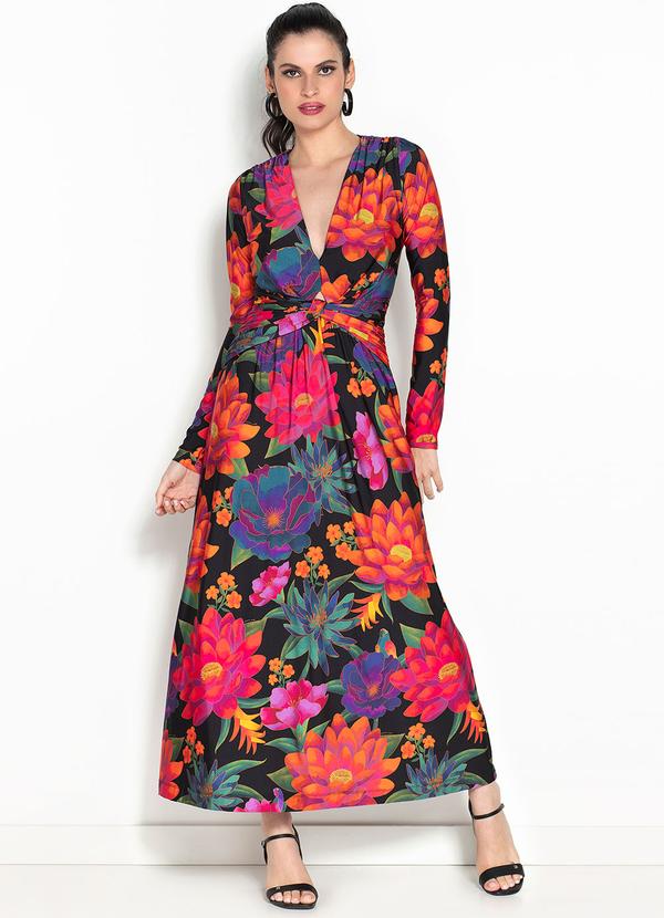 Vestido Florescente em Poliamida Rosa