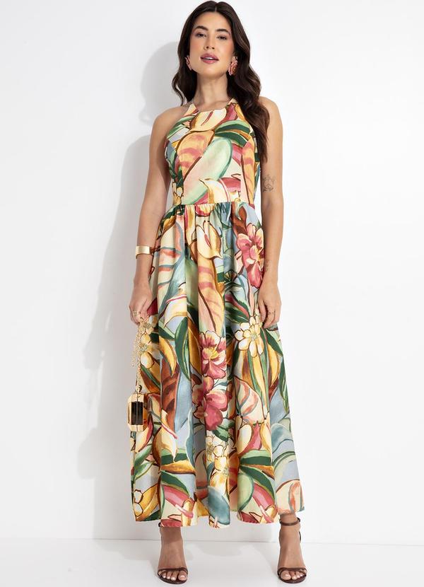 Vestido Folhagem de Inverno Verde