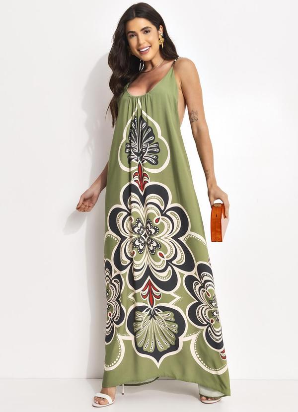 Vestido Gráfico Místico Verde