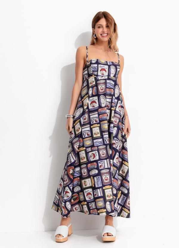 Vestido Iguarias do Litoral Azul