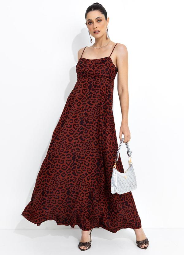 Vestido Jacquard Marrom