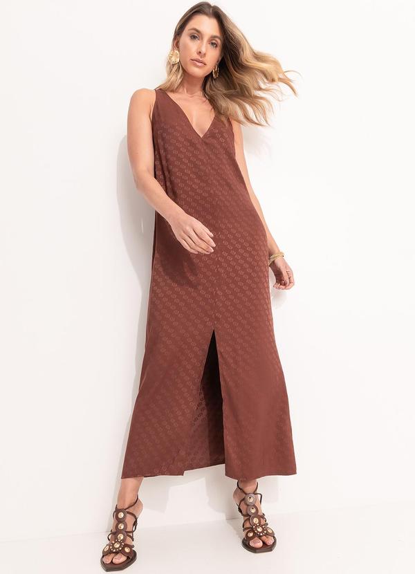 Vestido Jacquard Marrom
