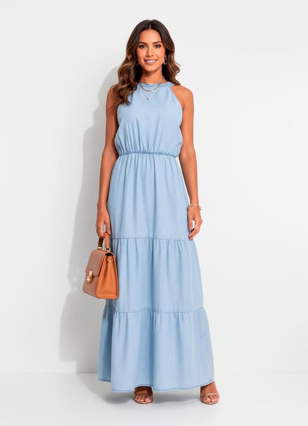 Vestido Jeans Claro em Jeans