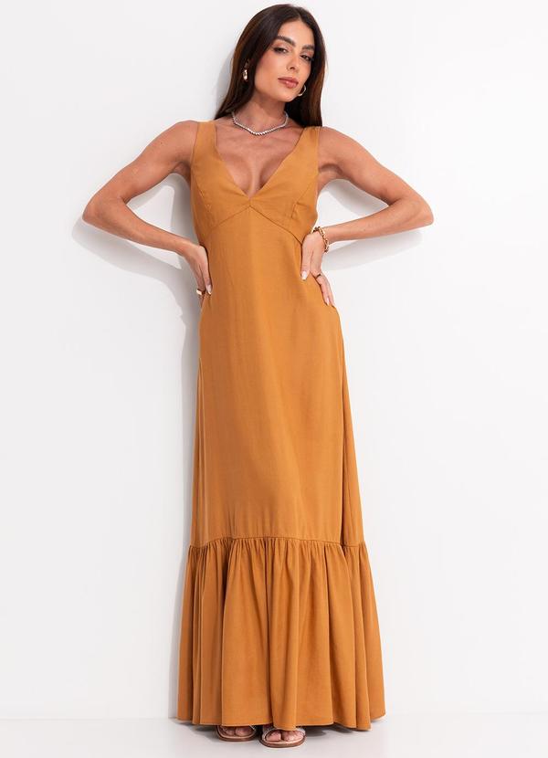 Vestido Linho Marrom