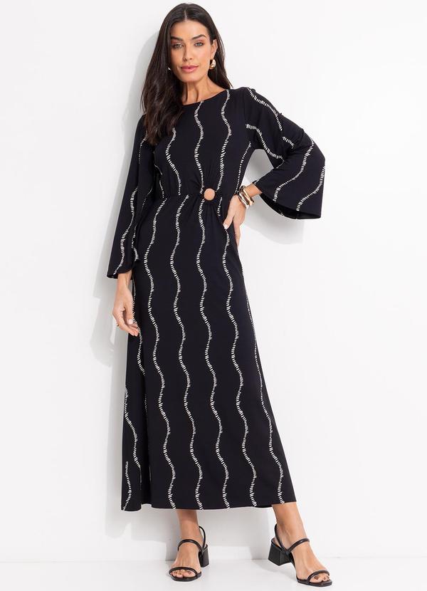 Vestido Listra Renovada em Malha de Viscose