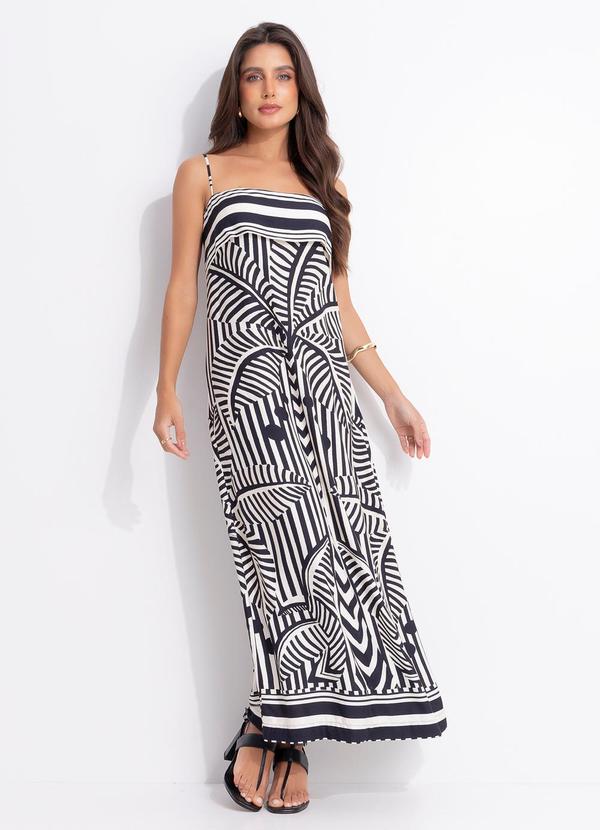 Vestido Listra Tropical Preto