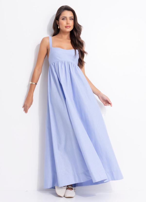 Vestido Longo Alças Azul