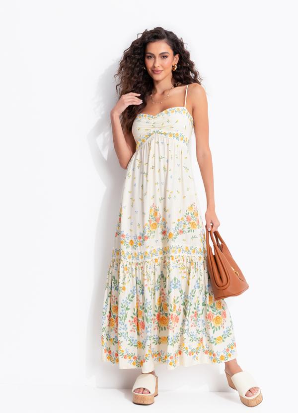 Vestido Longo Alcinha Aurora Bege