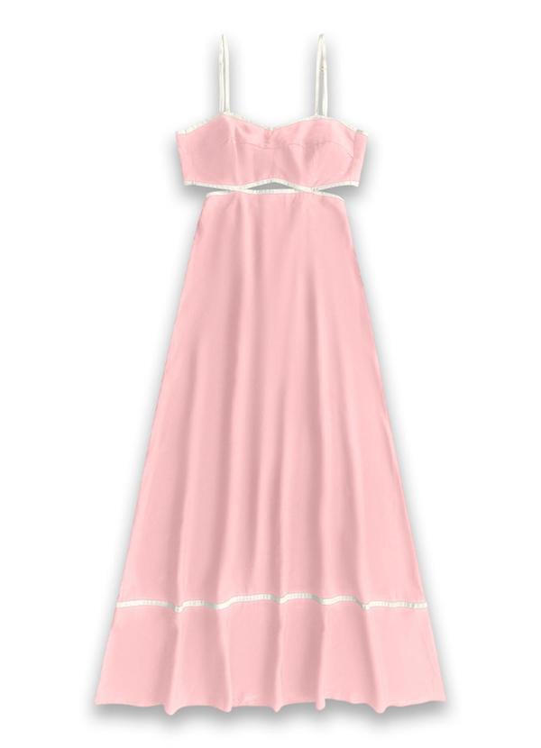 Vestido Longo Alfaiataria Rosa