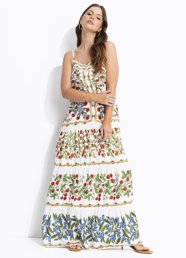 Vista 2 Vestido Longo Amor de Fruta Off White FARM FARM