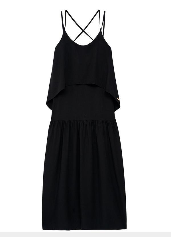 Vestido Longo Amplo em Viscose Preto