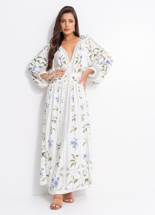 Vestido Longo Aquaflora Off White