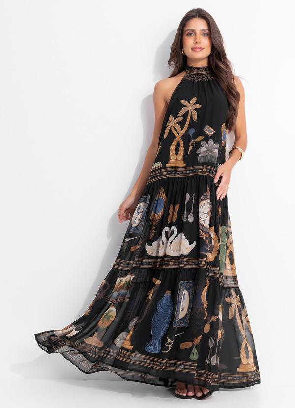 Vestido Longo Bibelo Preto