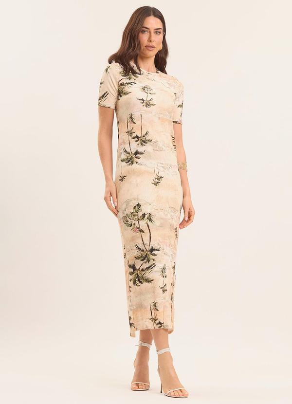 Vista 2 Vestido Longo Boho em Ribana Estampada Estampado Doce Trama Doce Trama