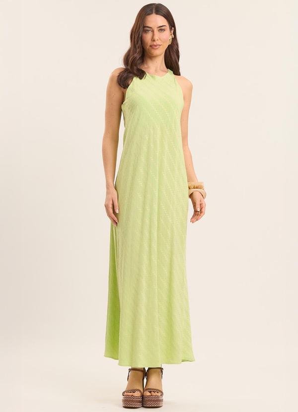 Vista 2 Vestido Longo Brisamar Texturizado Verde Doce Trama Doce Trama