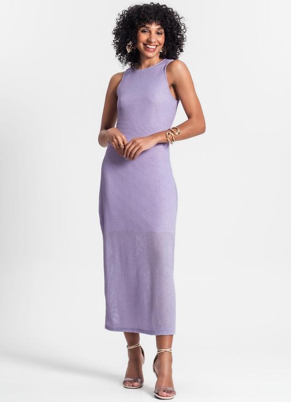 Vestido Longo com Fenda Roxo