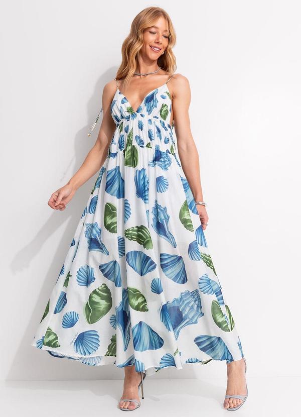 Vista 2 Vestido Longo Concha Litoral Off White FARM FARM