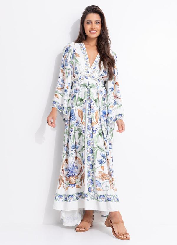 Vista 2 Vestido Longo Elsa Off White FARM FARM