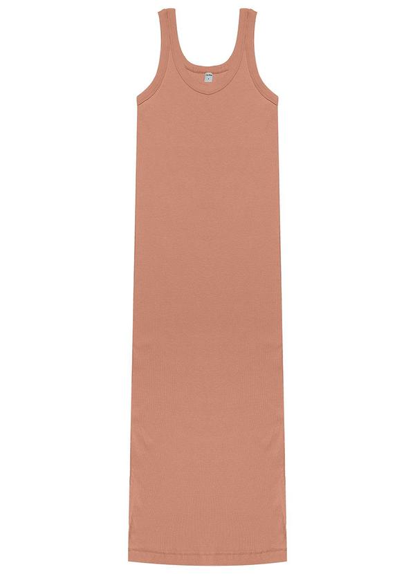 Vestido Longo em Ribana Marrom