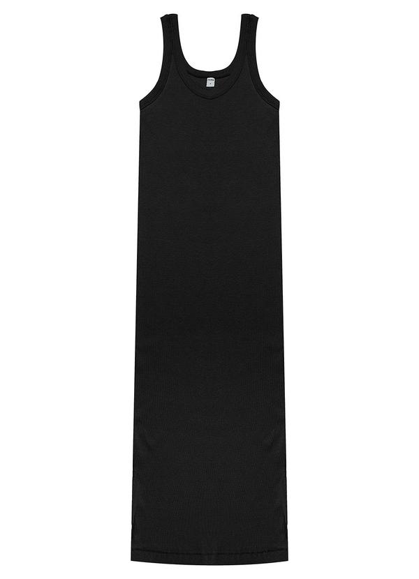 Vestido Longo em Ribana Preto