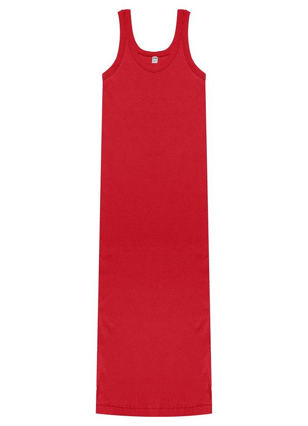Vestido Longo em Ribana Vermelho