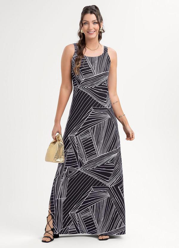 Vestido Longo em Viscose Preto