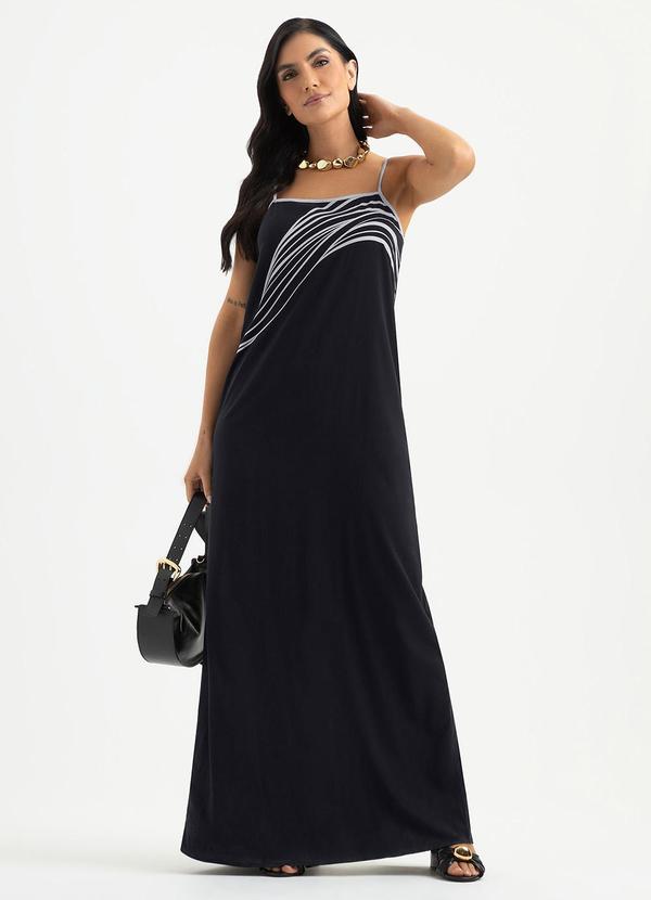 Vestido Longo em Viscose Preto
