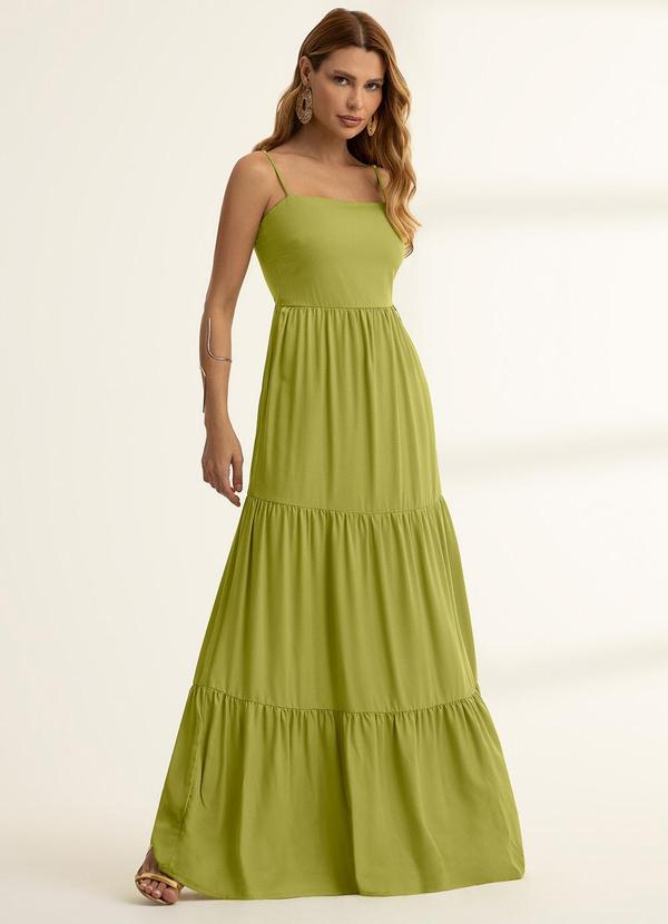 Vestido Longo em Viscose Verde