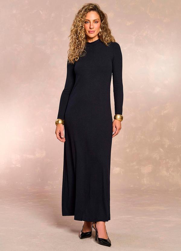 Vestido Longo Ethnic Blur em Ribana Preto