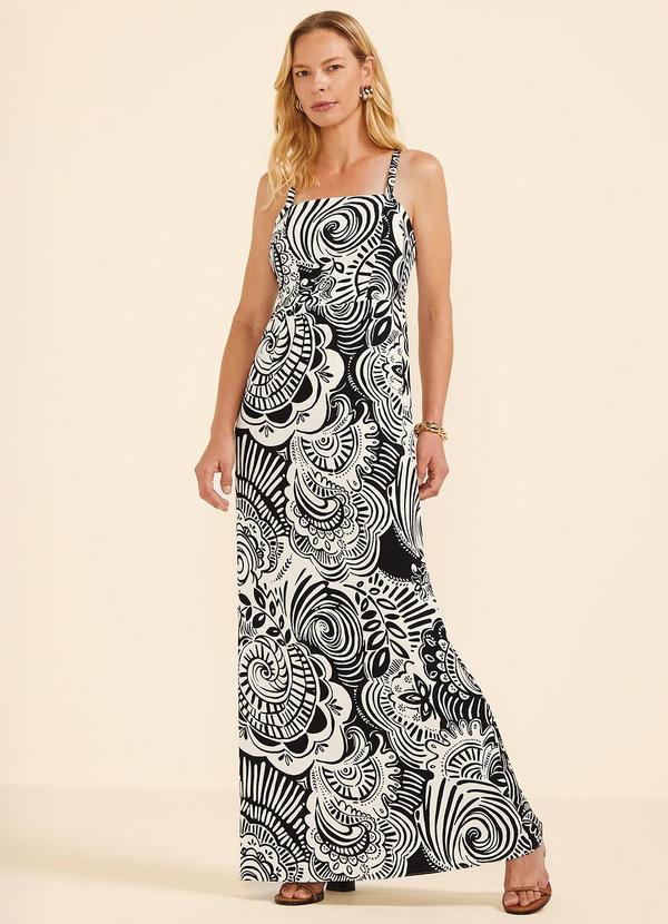 Vestido Longo Feminino Alças Ajustáveis Bege