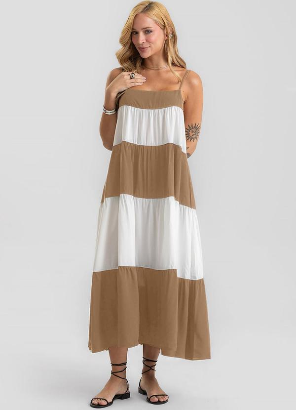 Vestido Longo Feminino em Viscose Khyara Marrom