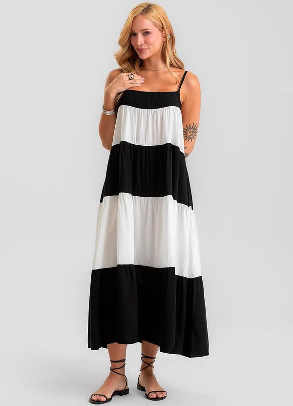 Vestido Longo Feminino em Viscose Khyara Preto