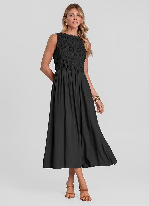 Vestido Longo Feminino Lastex Preto