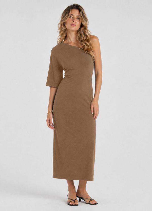 Vestido Longo Feminino Molicotton Viscose Marrom