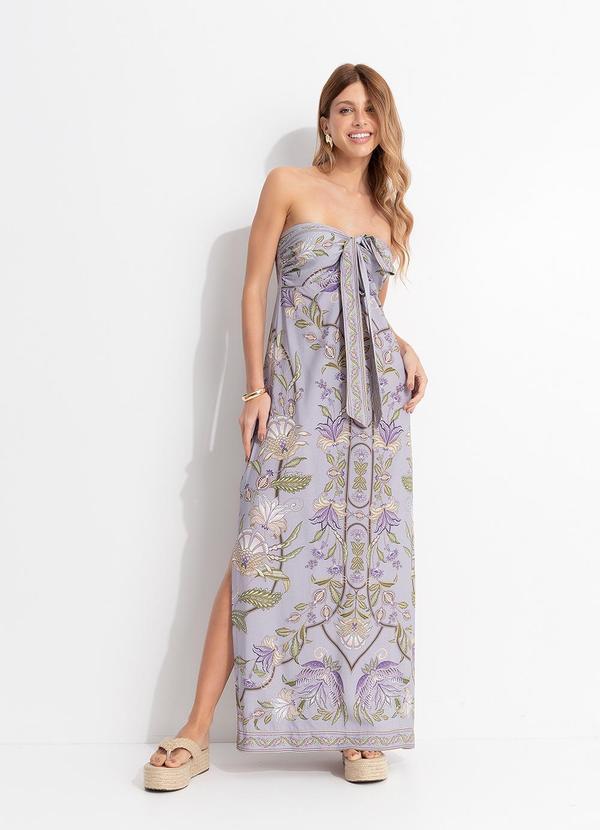 Vestido Longo Flor do Deserto Roxo