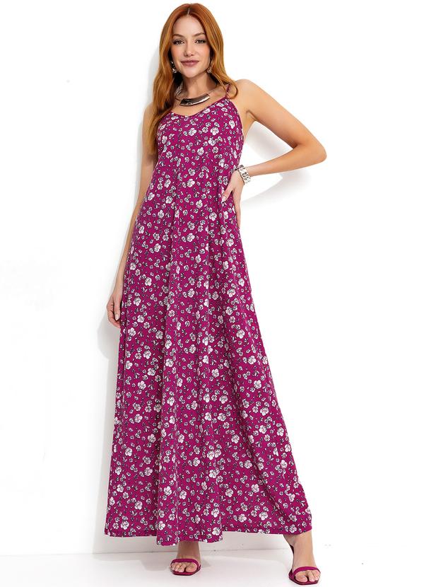 Vestido Longo Floral com Alças