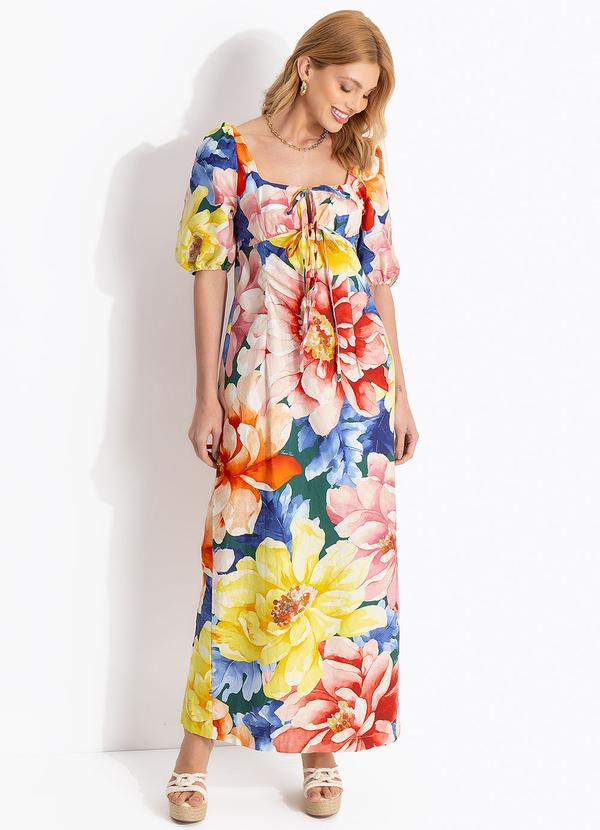Vestido Longo Floral Doce Verde