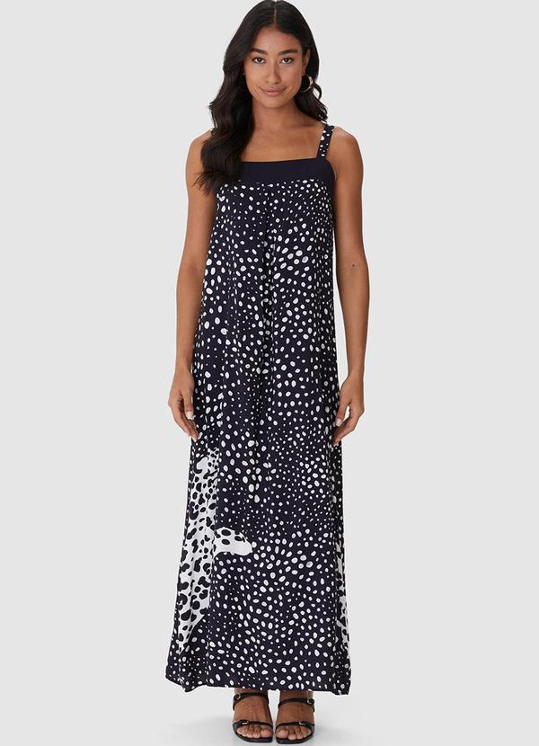 Vista 2 Vestido Longo Floral Preto Malwee Malwee