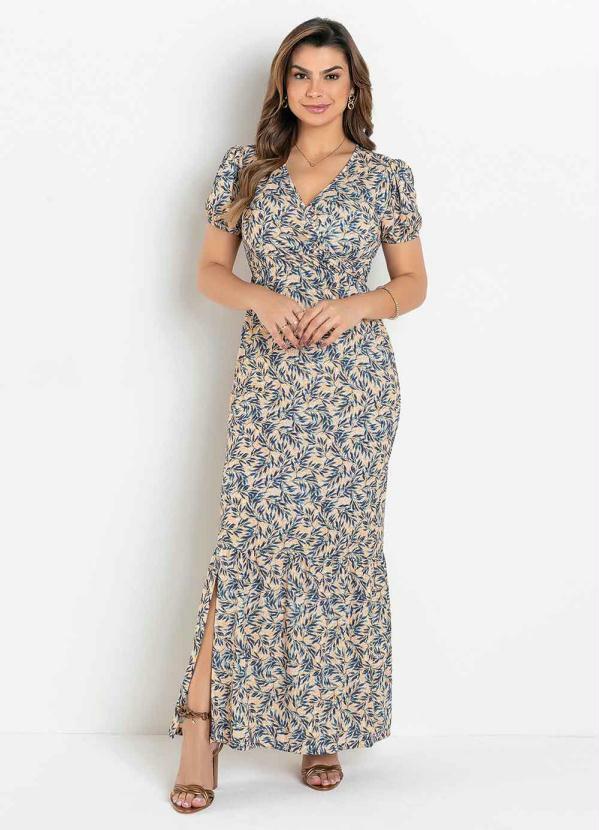 Vista 2 Vestido Longo Folhagem Amarela Rosalie Rosalie