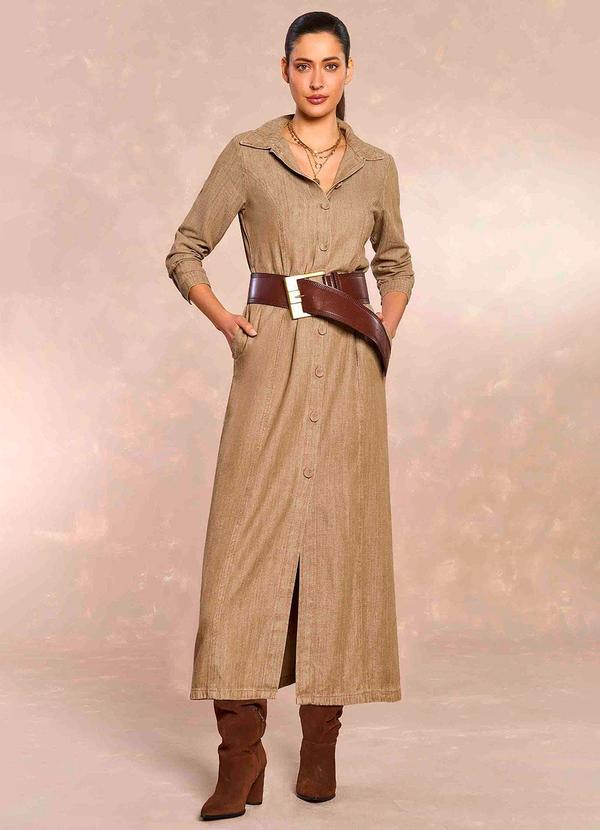 Vestido Longo Jardim Boho em Viscose Marrom